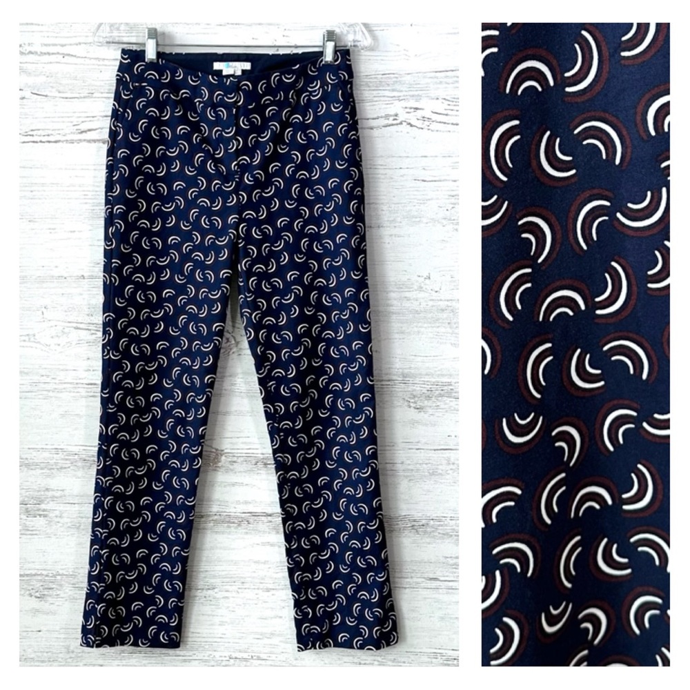 BODEN Richmond Split Ankle Stretch Trouser Navy Rainbow Crescent 6